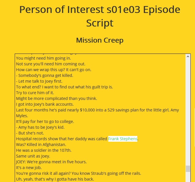 Script analysis