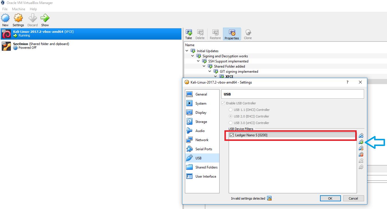 VirtualBox USB Configuration